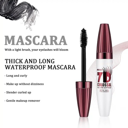 Alcuras® 7D Waterproof Mascara - 24H Long Lasting Volume & Curl, Smudge-Proof Lift for Natural False Lash Look
