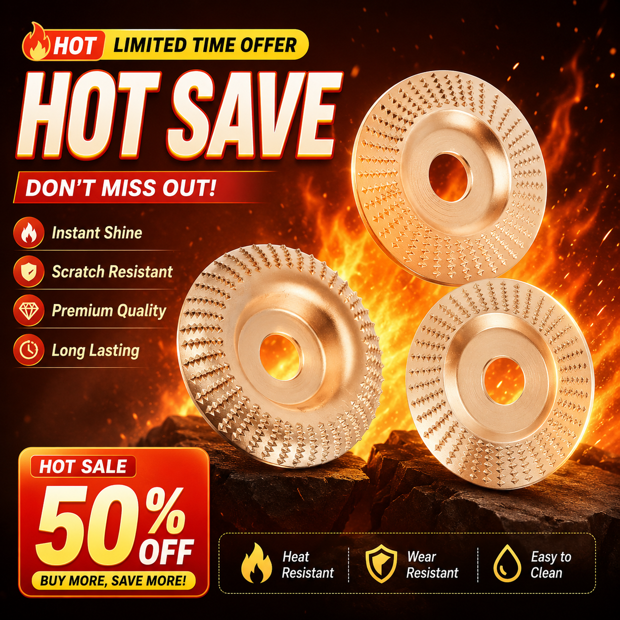 Last Day 49% OFF🔥Heavy-Duty Wood Carving Disc Set (3PCS)