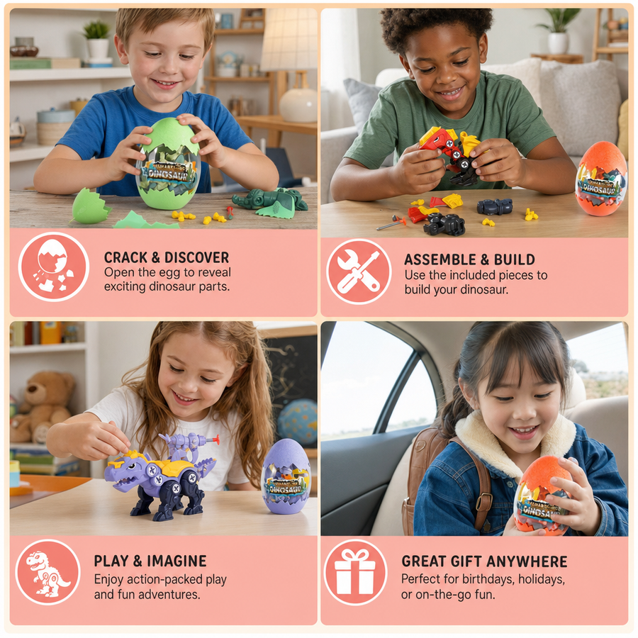 Different dinosaur egg toy designs and play ideas