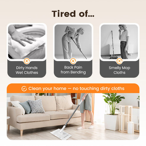 🧹Now only 49% off!💥Disposable Dust Mop with 4 Reusable Cloths