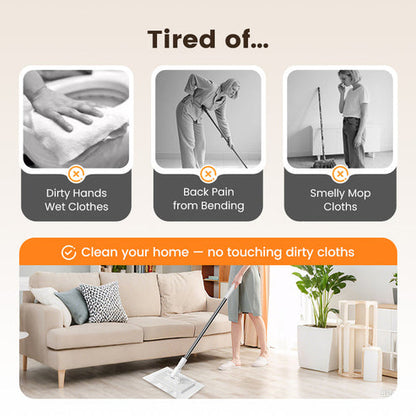 🧹Now only 49% off!💥Disposable Dust Mop with 4 Reusable Cloths