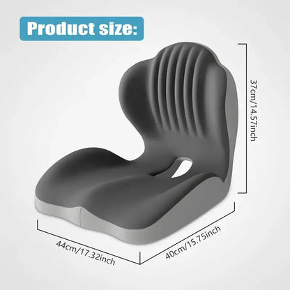 Ergonomic Memory Foam Seat Cushion with Lumbar and Back Support, Relieves Back Pain, Reduces Pressure