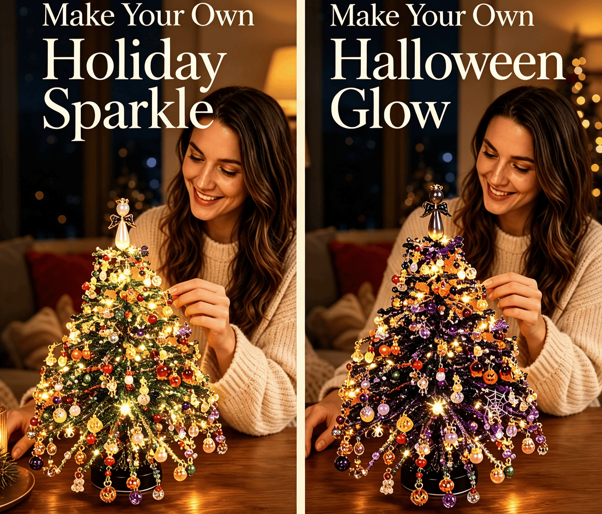 🎄DIY Beaded Christmas Tree Kit – 🎅Create Your Own Sparkling Holiday Decoration