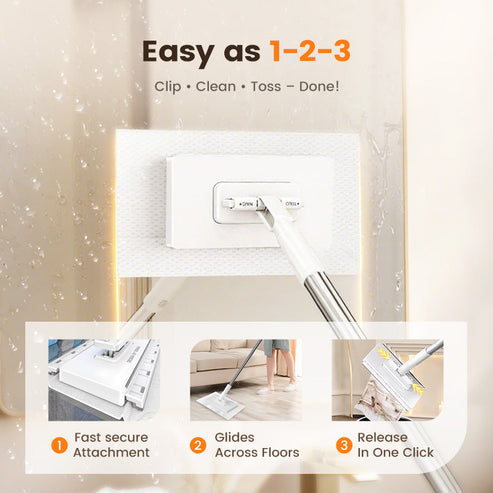 🧹Now only 49% off!💥Disposable Dust Mop with 4 Reusable Cloths