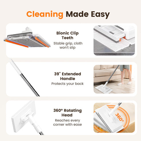 🧹Now only 49% off!💥Disposable Dust Mop with 4 Reusable Cloths