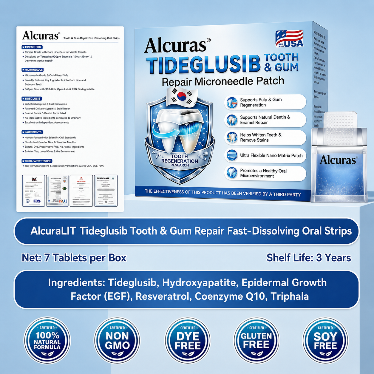 Alcuras® 🦷Fast‑Dissolving Tooth & Gum Repair Oral Strips ✨