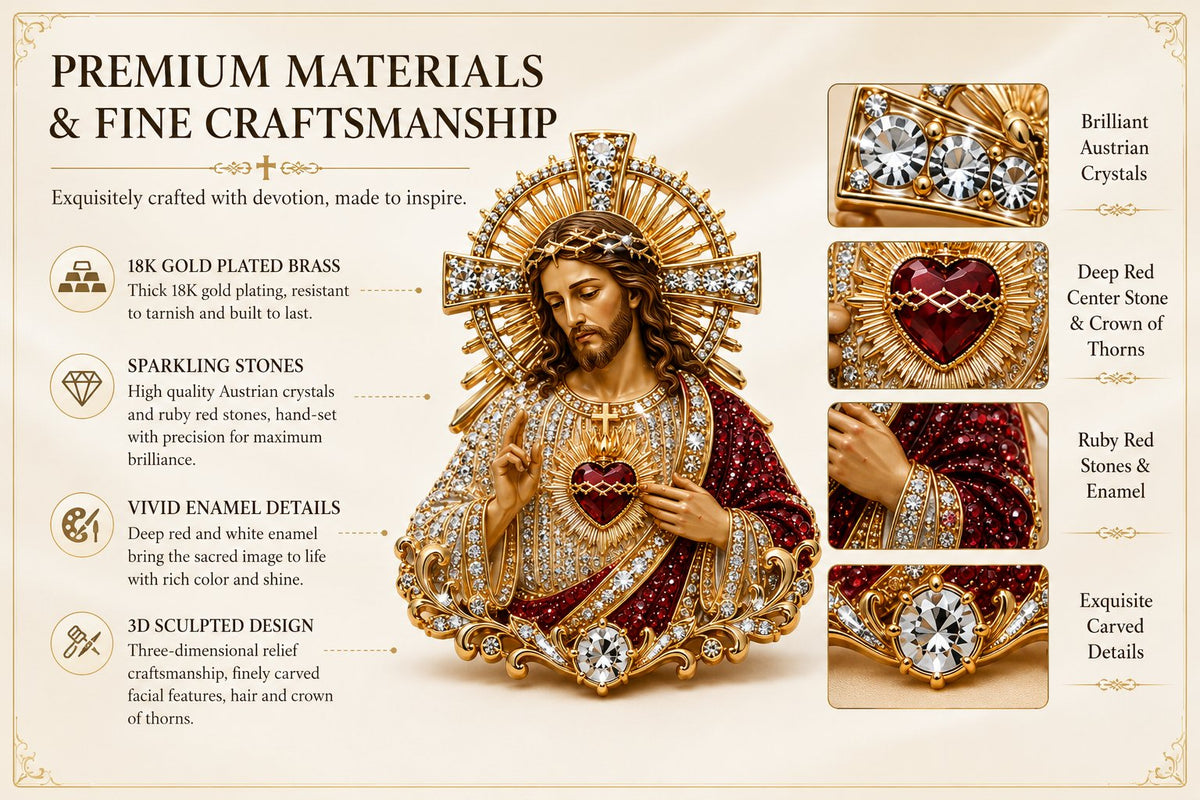 ❤️Father‘s Day 50% OFF - 🙏 Sacred Heart of Jesus Brooch