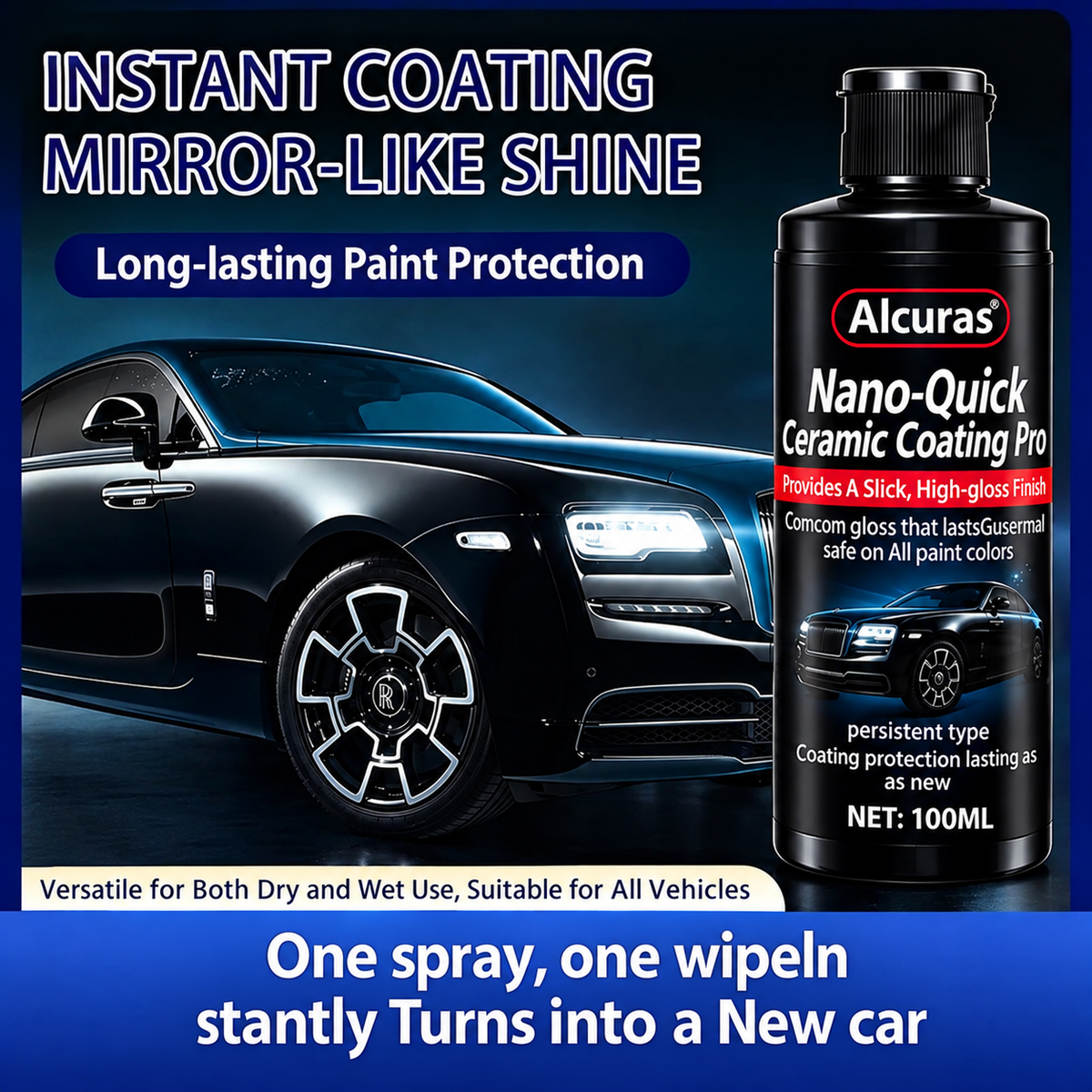 Nano-Quick Ceramic Coating Pro for Automobiles, Featuring Advanced Ceramic Technology ✨