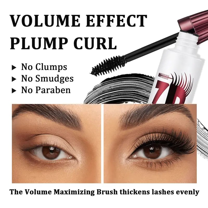 Alcuras® 7D Waterproof Mascara - 24H Long Lasting Volume & Curl, Smudge-Proof Lift for Natural False Lash Look
