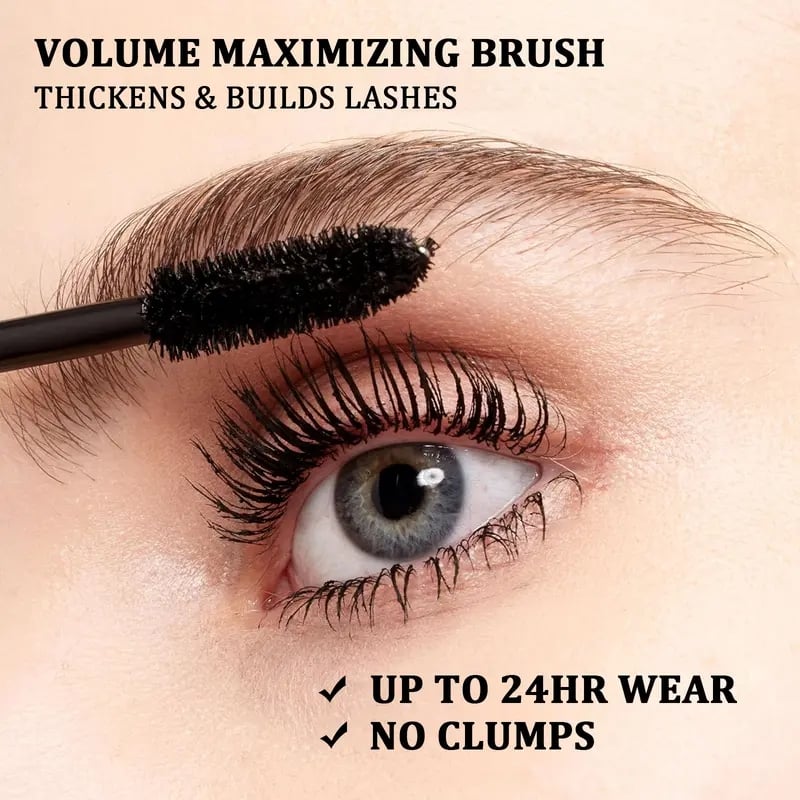 Alcuras® 7D Waterproof Mascara - 24H Long Lasting Volume & Curl, Smudge-Proof Lift for Natural False Lash Look
