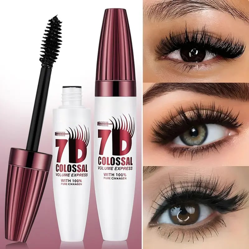 Alcuras® 7D Waterproof Mascara - 24H Long Lasting Volume & Curl, Smudge-Proof Lift for Natural False Lash Look