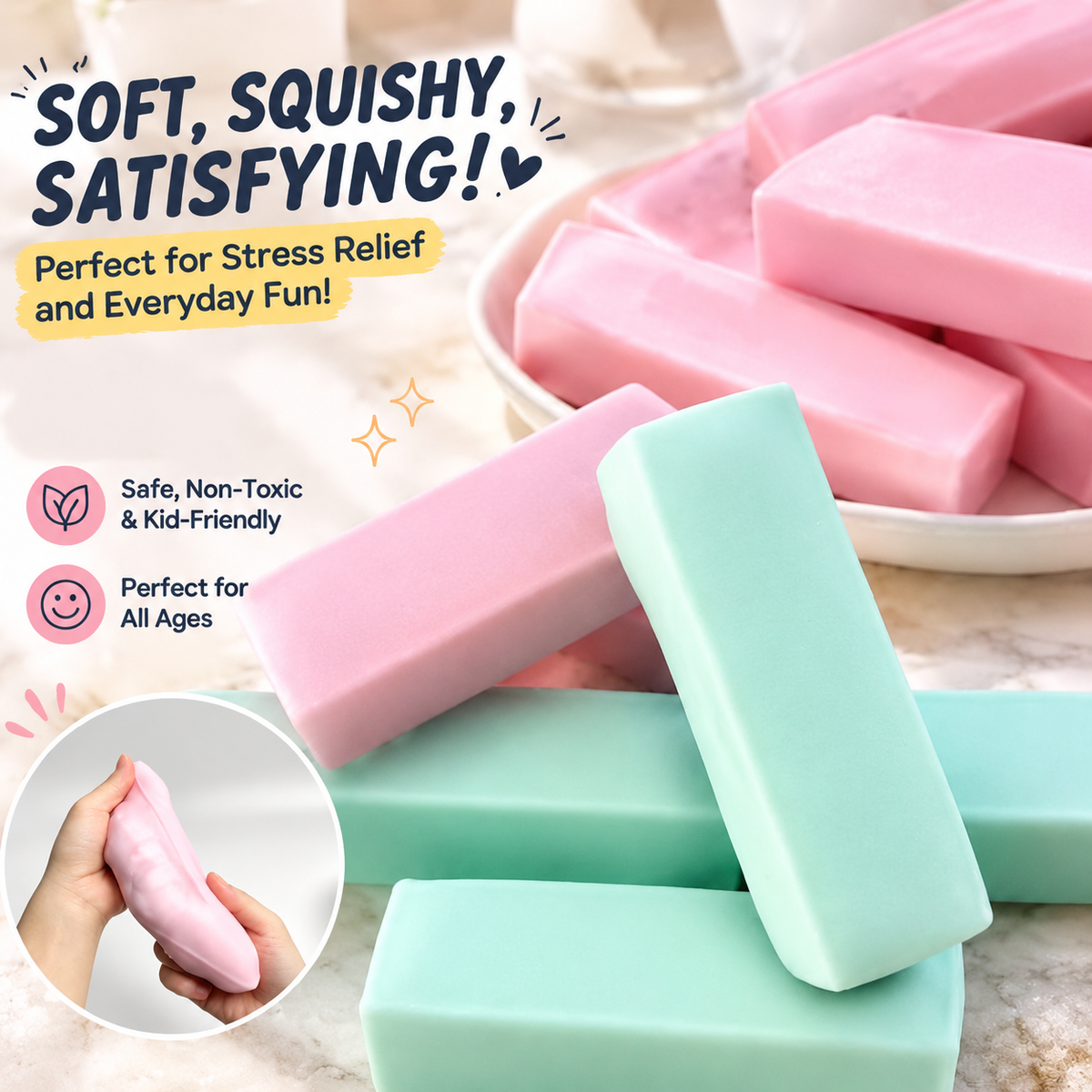6-Piece Crunchy ASMR Squishies 📦 Free Shipping