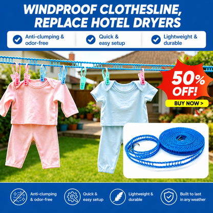 🔥Hot Sale - 50% OFF🔥Windproof Non-Slip Clothesline