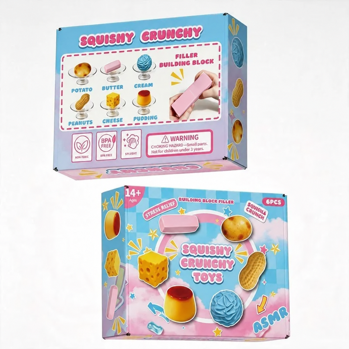 6-Piece Crunchy ASMR Squishies 📦 Free Shipping