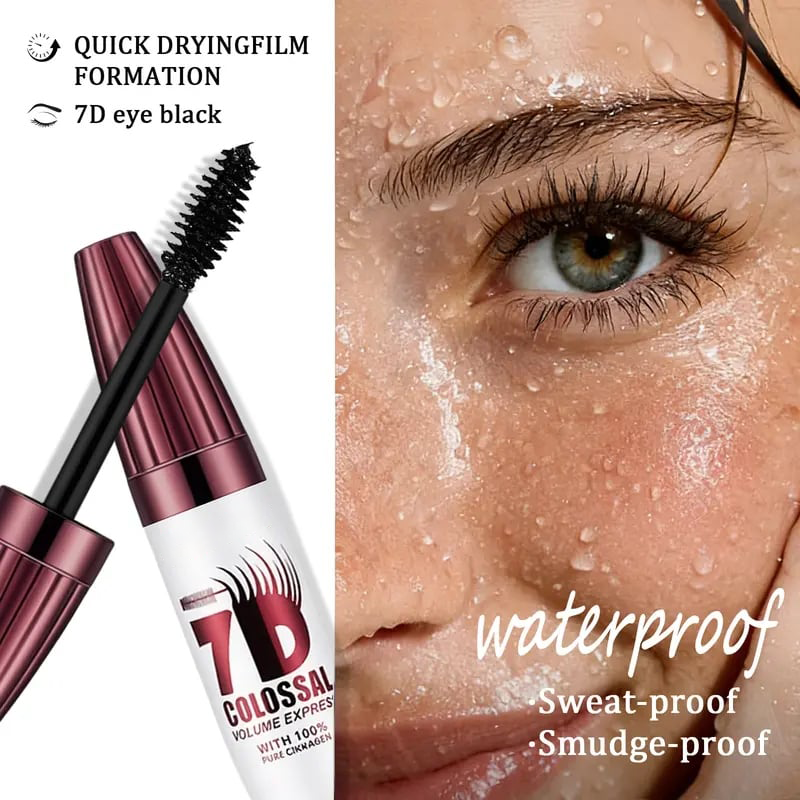 Alcuras® 7D Waterproof Mascara - 24H Long Lasting Volume & Curl, Smudge-Proof Lift for Natural False Lash Look
