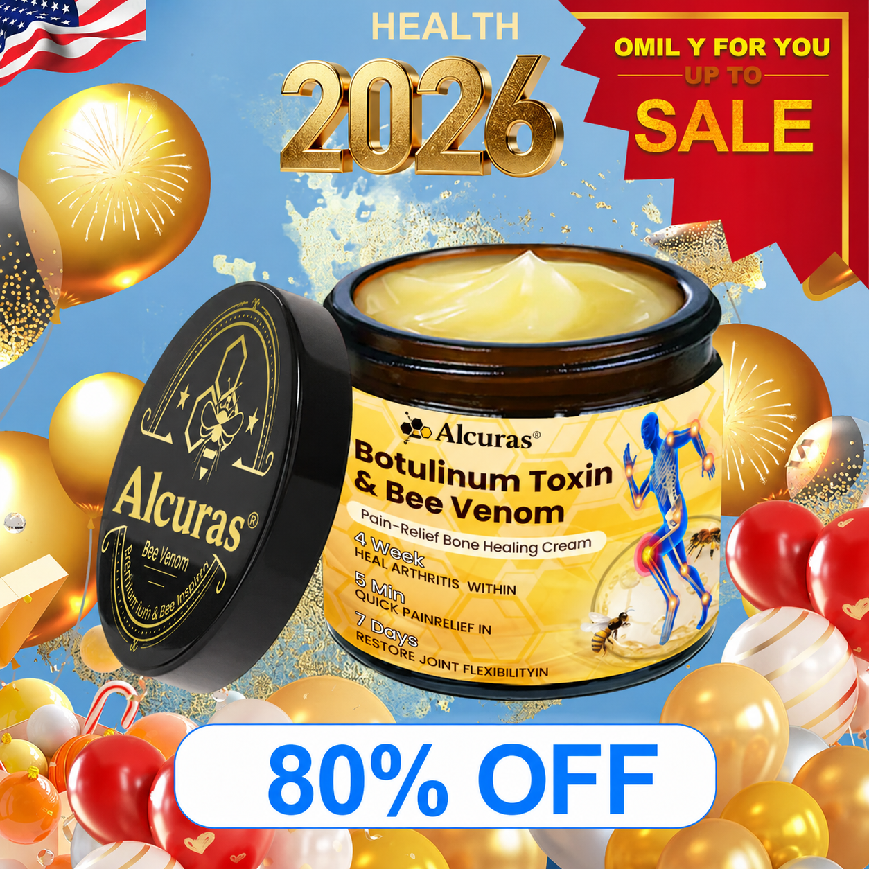 ✨Official Flagship Store✨Alcuras® Botulinum Toxin & Bee Venom Pain-Relief Bone Healing Cream