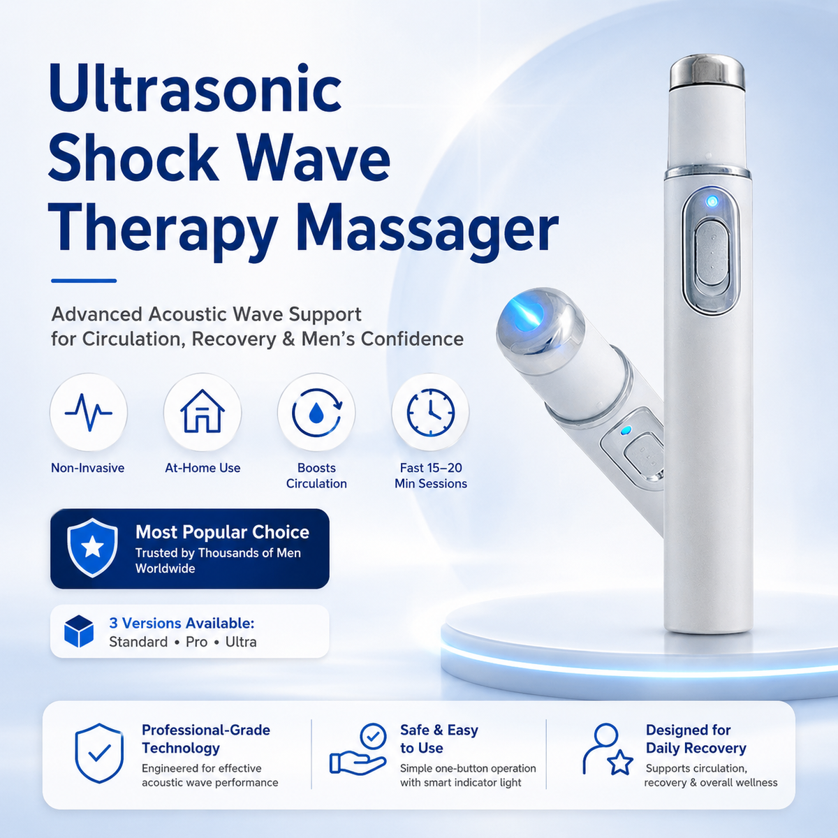 🔥 Mresio® Ultrasonic Shock Wave Therapy Massager——Restore Circulation. Relieve Deep Pain. Rebuild Male Confidence.