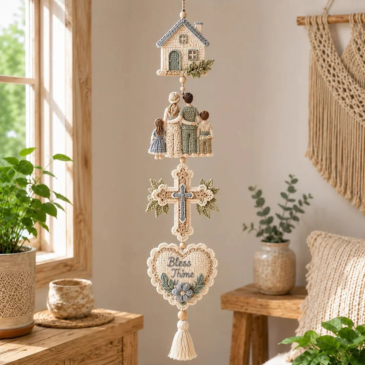 🎁Last Day 49% OFF - ✝️"Blessed Faith" DIY Crochet Kit – Hanging Decoration✨