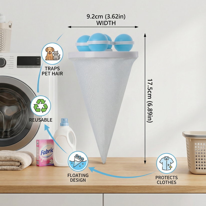 🧺 Up to 50% OFF ✨ Washing Machine Hair Catcher Filter – Floating Lint & Pet Hair Removal Laundry Ball